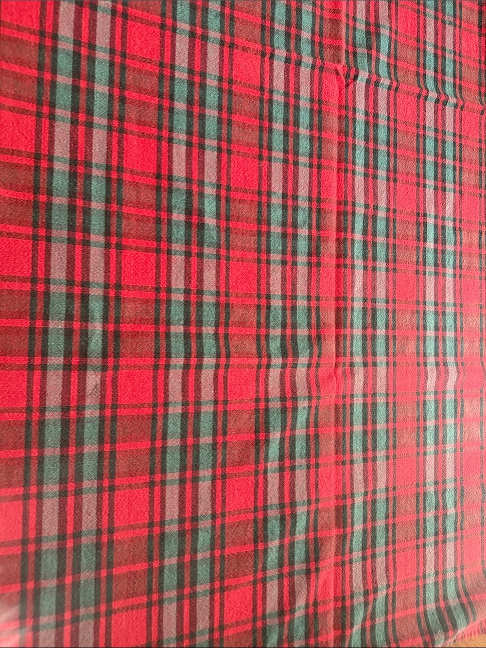 Vintage Red and Green Plaid Tablecloth Classic Holiday Plaid Appropriate 64x47